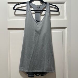 The North Face Flash Dry Racer Back Tank Top sleeveless scoop neck Gray Black S